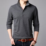 2020 Top Grade New Fashion Brands Polo Shirt Mens Solid Color Long Sleeve Slim Fit Korean Boys Poloshirt Casual Men Clothing