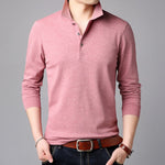 2020 Top Grade New Fashion Brands Polo Shirt Mens Solid Color Long Sleeve Slim Fit Korean Boys Poloshirt Casual Men Clothing