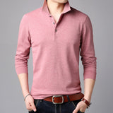 2020 Top Grade New Fashion Brands Polo Shirt Mens Solid Color Long Sleeve Slim Fit Korean Boys Poloshirt Casual Men Clothing