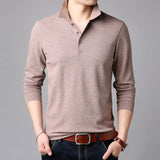 2020 Top Grade New Fashion Brands Polo Shirt Mens Solid Color Long Sleeve Slim Fit Korean Boys Poloshirt Casual Men Clothing