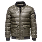 Fall Winter New Cotton-padded Men's PU Leather Jacket Casual Slim Bomber Jacket Men Warm Parka Mens Winter Jackets And Coats