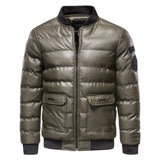 Fall Winter New Cotton-padded Men's PU Leather Jacket Casual Slim Bomber Jacket Men Warm Parka Mens Winter Jackets And Coats
